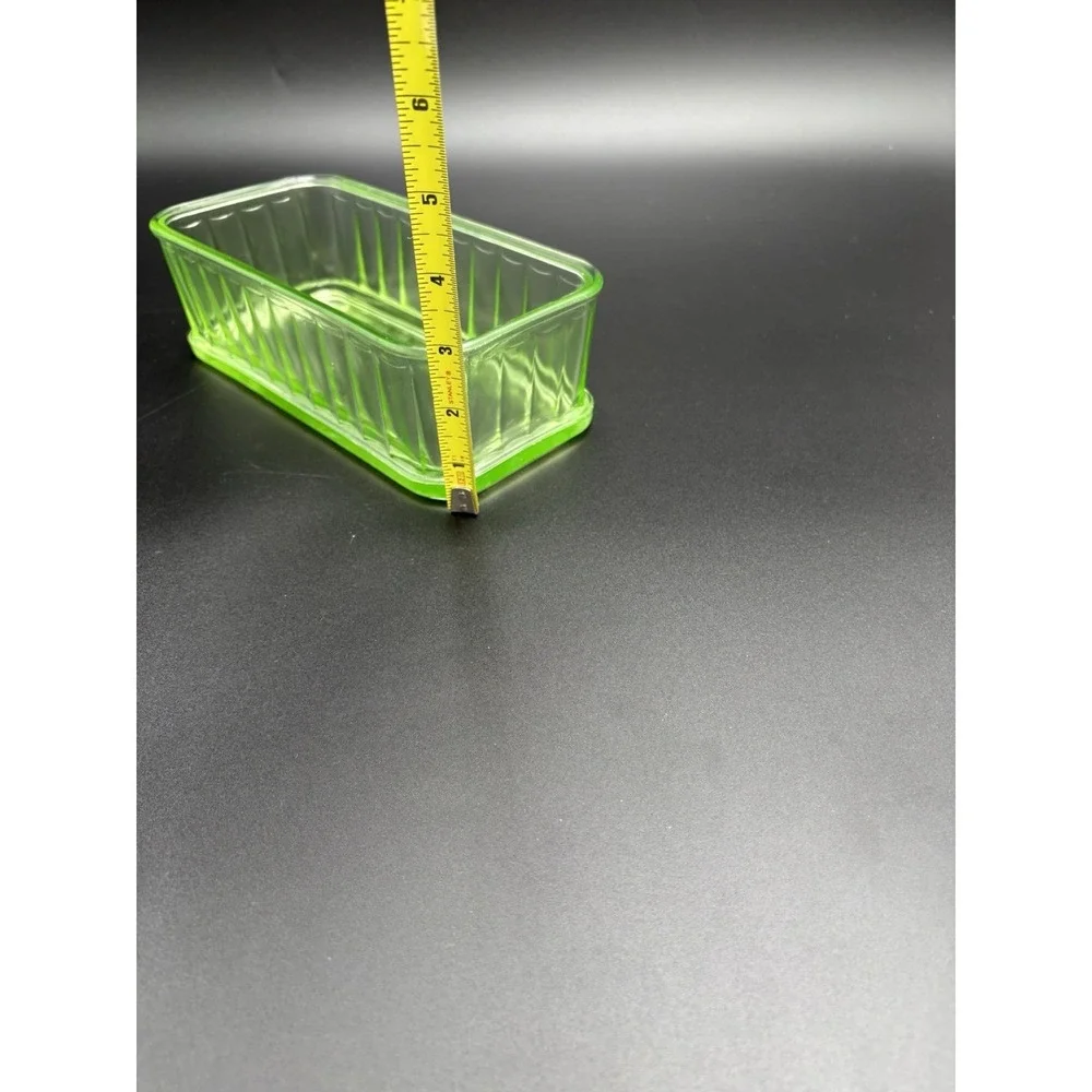 Vintage Uranium Vaseline Glass Baking Dish Anchor Hocking 1930's Glow